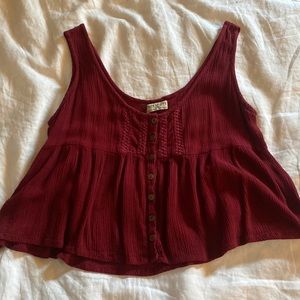 Red cropped boho tank